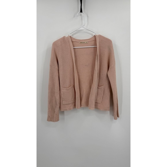 Marine Layer Sweaters - Marine Layer Womens XS Pink Waffle Knit Open Front Cotton Cardigan Sweater